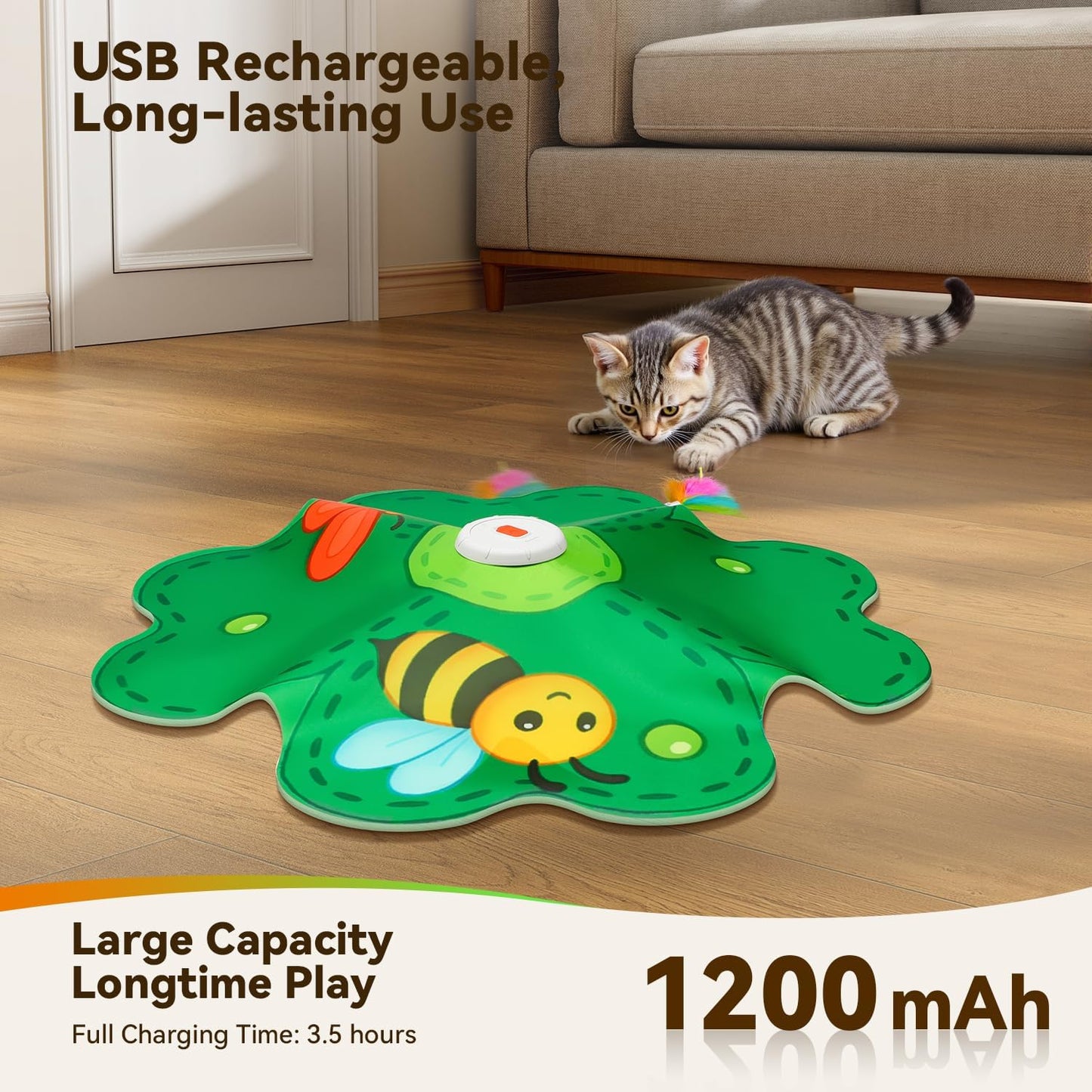 Juguete Interactivo Recargable Para Gatos - Escondite Con Pluma