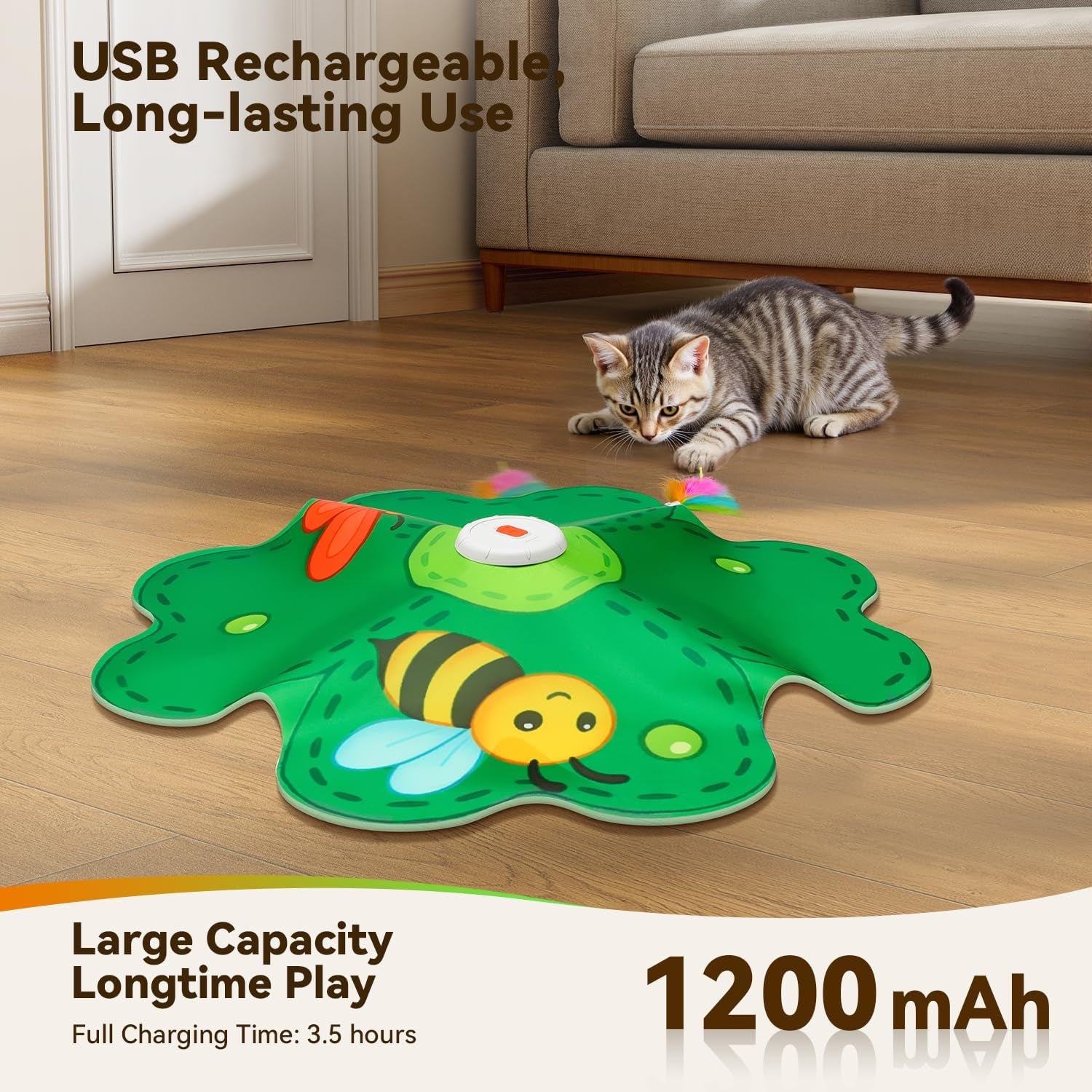 Juguete Interactivo Recargable Para Gatos - Escondite Con Pluma