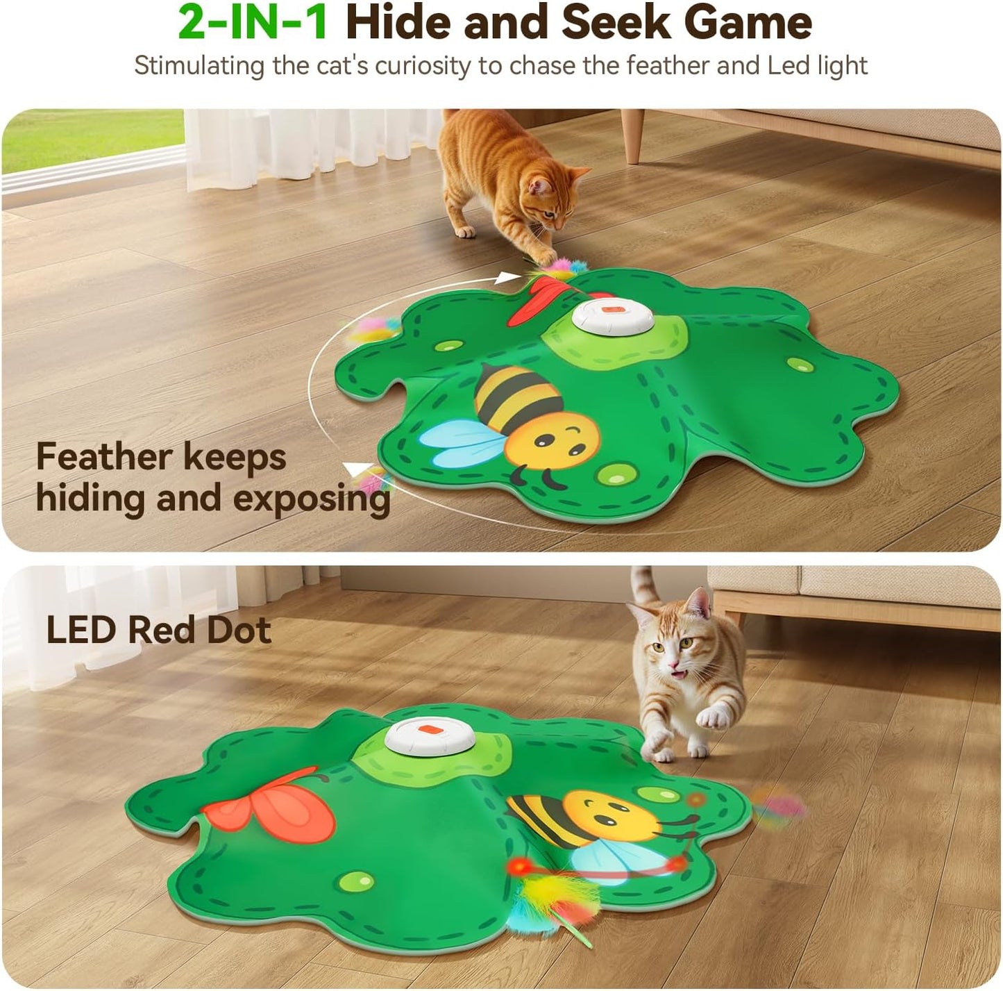 Juguete Interactivo Recargable Para Gatos - Escondite Con Pluma