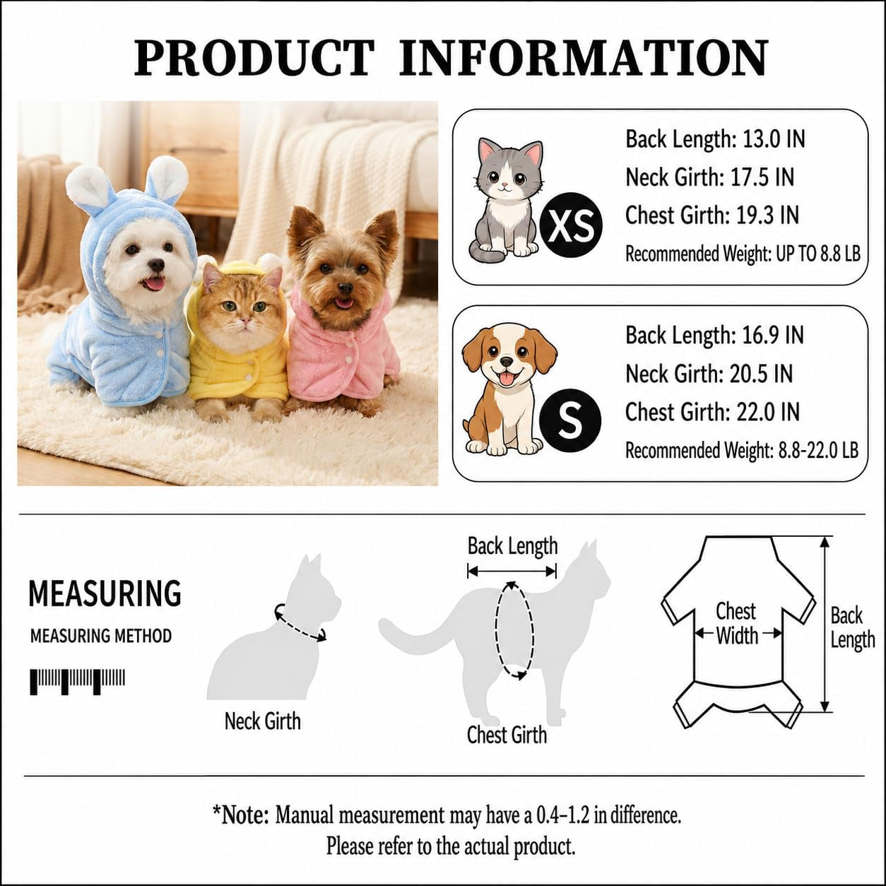 Bata De Secado Rápido Para Perros Y Gatos - Toalla Ultra Absorbente