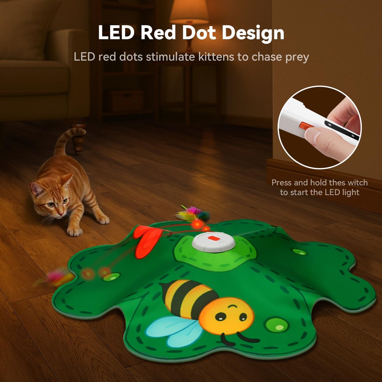 Juguete Interactivo Recargable Para Gatos - Escondite Con Pluma