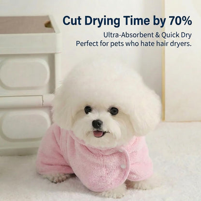 Bata De Secado Rápido Para Perros Y Gatos - Toalla Ultra Absorbente