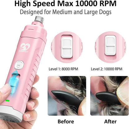 Pulidor De Uñas Eléctrico Silencioso Con Luz LED Para Perros Y Gatos